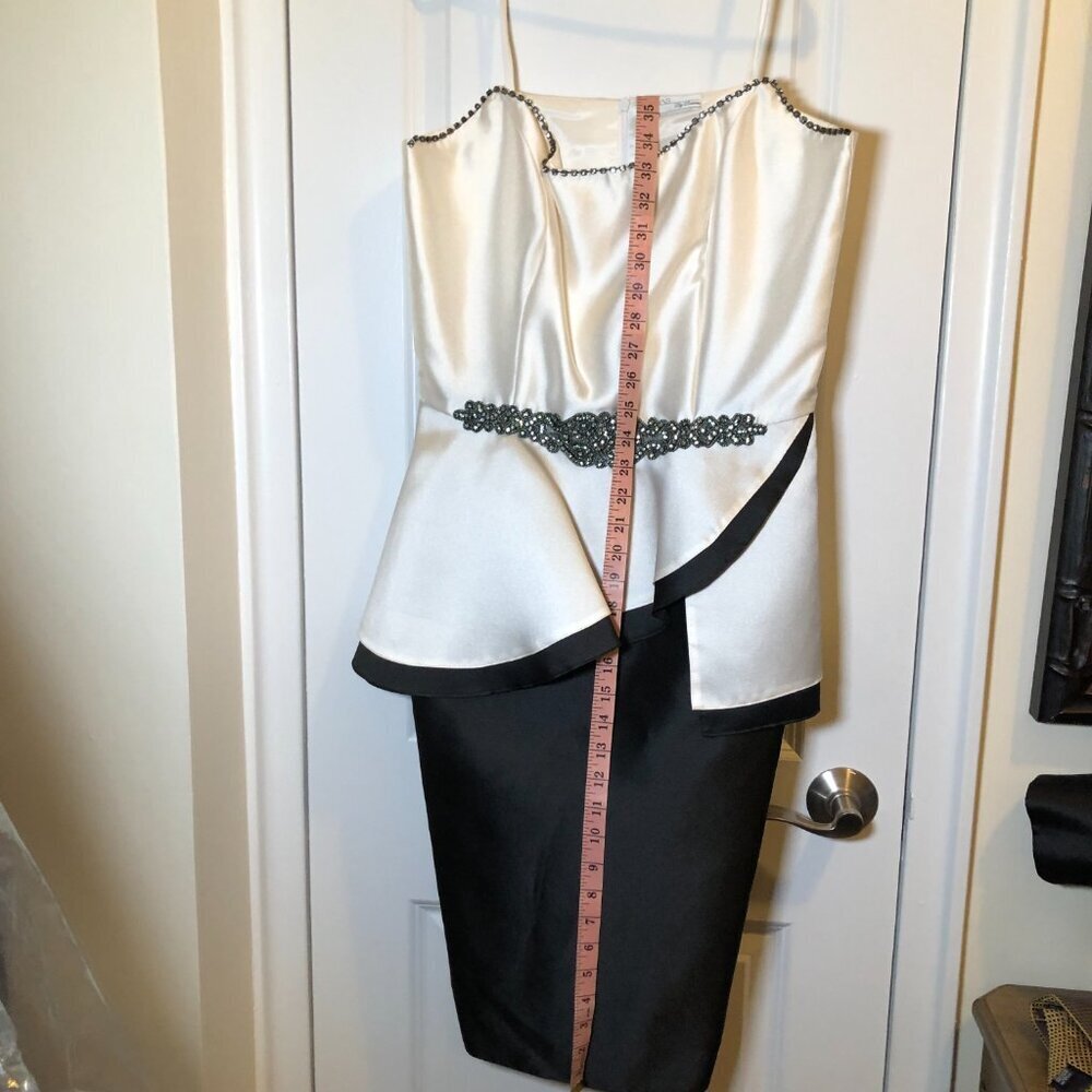 Ideas by Barbara Mother of the Bride Evening Dress Black/Ivory 3958--15 S M NWT - Picture 5 of 14